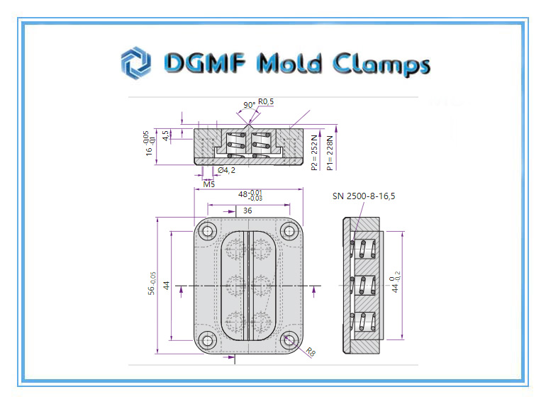 DGMF Mold Clamps Co., Ltd - Slide-Holding Device Z5140 -Type 2 Slide Retainer Drawing