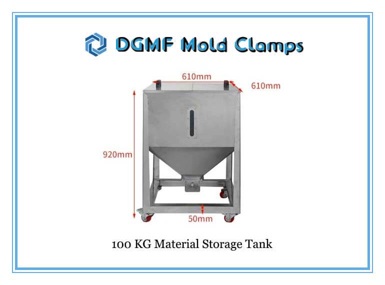 DGMF Mold Clamps Co., Ltd - Stainless Steel Material Storage Tank for 100 KG Hopper Dryer Injection Molding