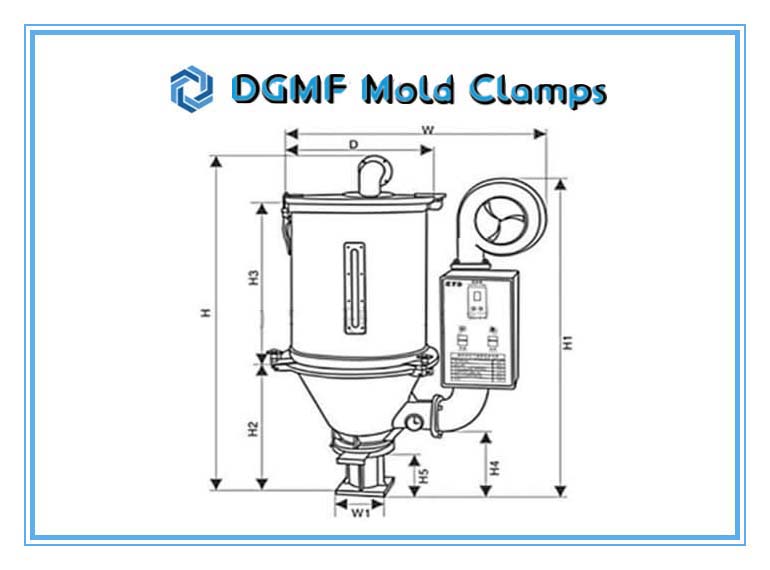 DGMF Mold Clamps Co., Ltd - Standard Hopper Dryer Injection Molding Drawing