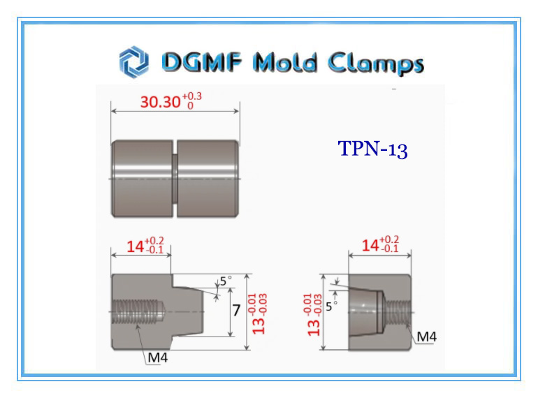 DGMF Mold Clamps Co., Ltd - Standard Type Tapered Pin Set Round Taper Interlock TPN-13 Size