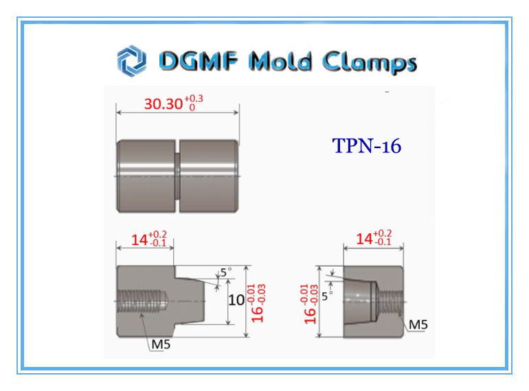 DGMF Mold Clamps Co., Ltd - Standard Type Tapered Pin Set Round Taper Interlock TPN-16 Size