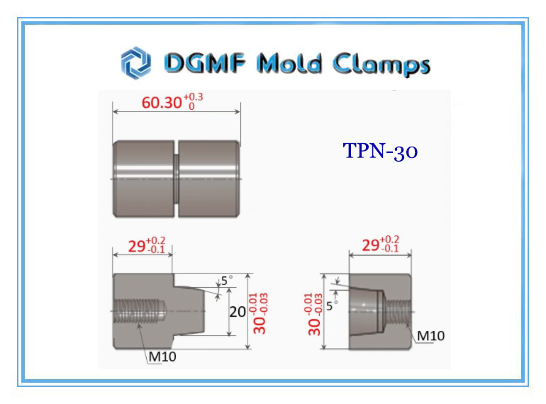 DGMF Mold Clamps Co., Ltd - Standard Type Tapered Pin Set Round Taper Interlock TPN-30 Size