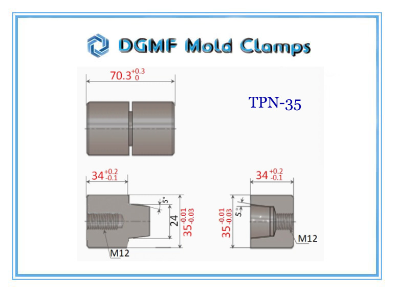 DGMF Mold Clamps Co., Ltd - Standard Type Tapered Pin Set Round Taper Interlock TPN-35 Size