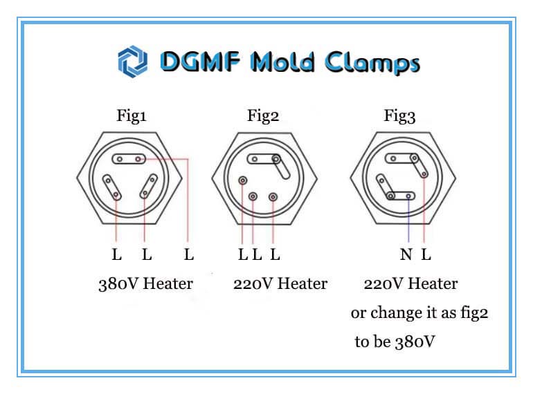 DGMF Mold Clamps Co., Ltd - The Connect Ways for The 22V and 380V Hopper Heaters