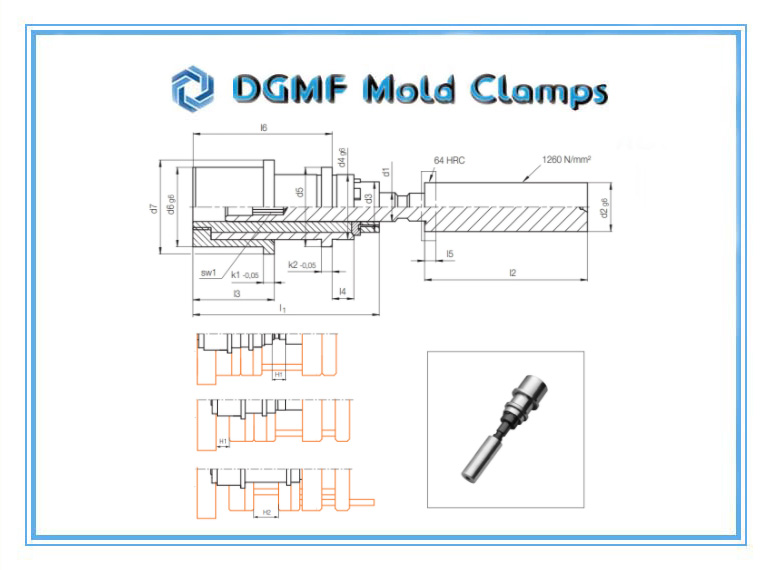 DGMF Mold Clamps Co., Ltd - Z1697 Two-stage Ejector Drawing