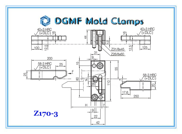 DGMF Mold Clamps Co., Ltd - Z170-3 Latch Lock Device Drawing